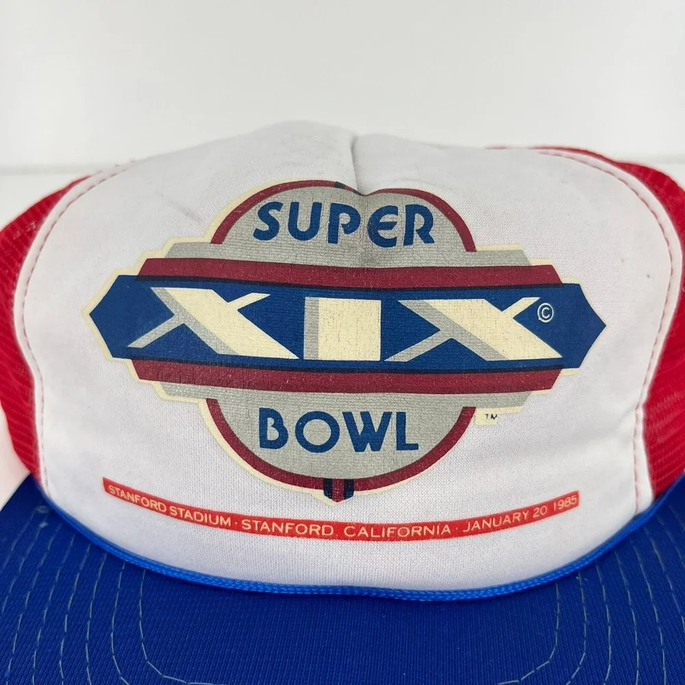 Vintage Sports Specialties Super Bowl XIX 1985 Trucker Hat Red White Blue NFL